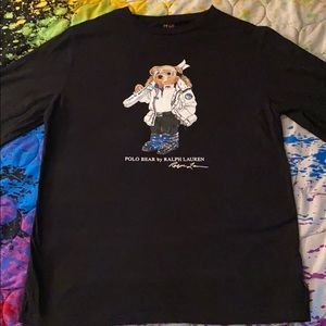 Black Long-sleeve Polo Bear Shirt